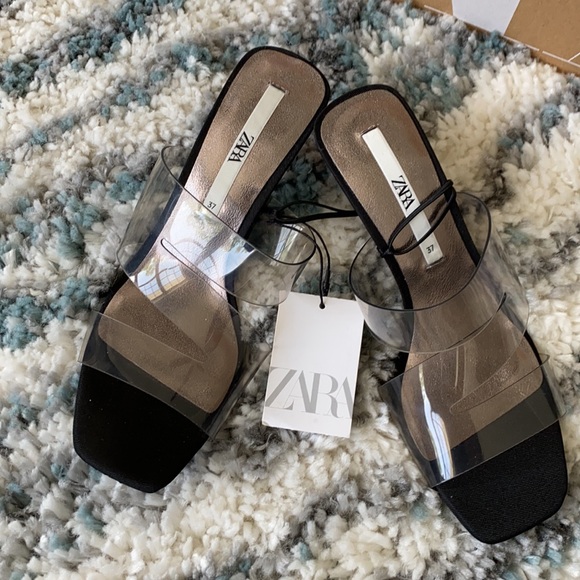 𝗡𝗪𝗧 𝗭𝗮𝗿𝗮 • High Heeled Vinyl Sandals - Picture 8 of 11